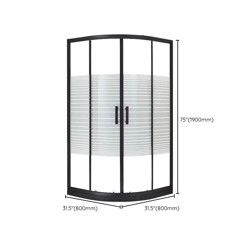 Tempered Glass Shower Stall with Fixed Panel Rounded Shower Stall