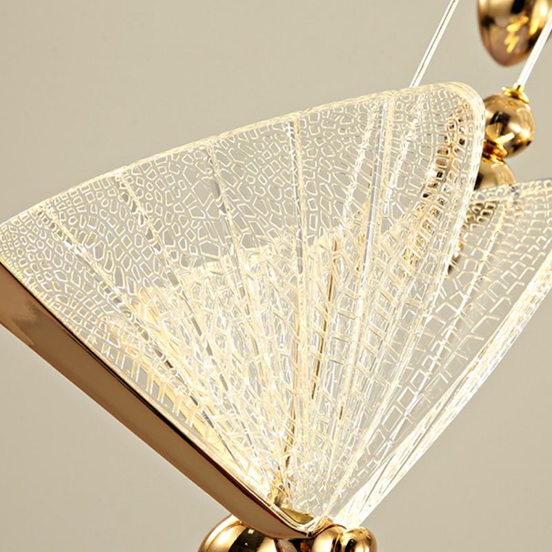 Modern Butterfly Shape Pendant Light Aluminum LED Hanging Pendant for Living Room