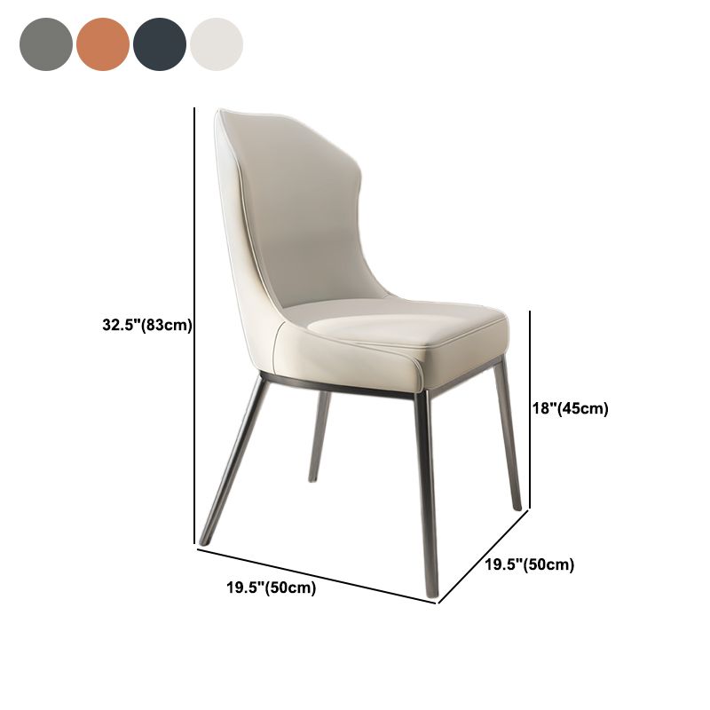 Contemporary Metal Chair Wingback Side Furniture in Matte Finish for Indoor