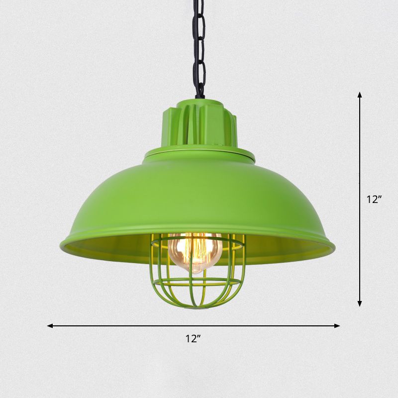 Industrielle Schüssel -geformte Handelshänger -Beleuchtung Single Metal Hanging Lamp mit Käfigschutz