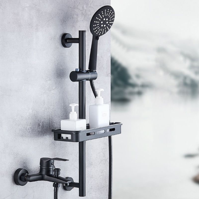 Brass Wall Mounted Shower System Single Hand Shower with Lever Handle