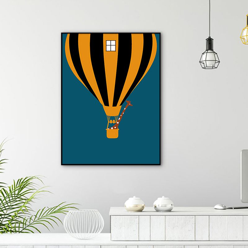 Light Color Hot-Air Balloon Painting Textured Nordic Living Room Canvas Wall Art