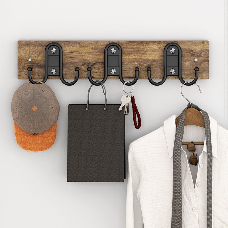 Modern Wooden Coat Rack Wall Mounted Coat Rack with Coat Hooks