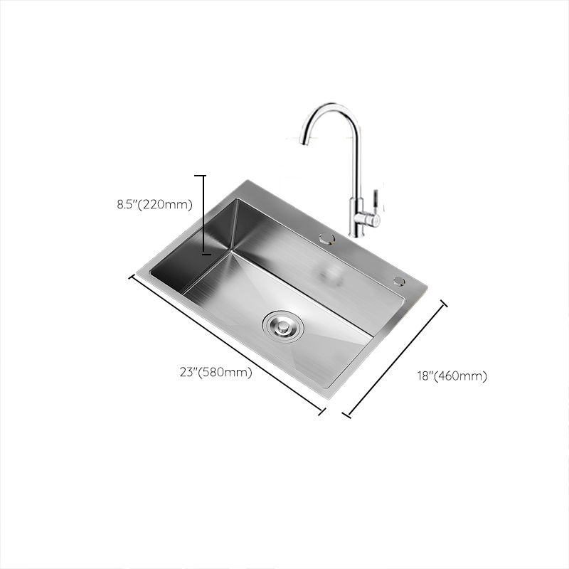 Soundproof Kitchen Sink Overflow Hole Design Stainless Steel Kitchen Sink with Faucet