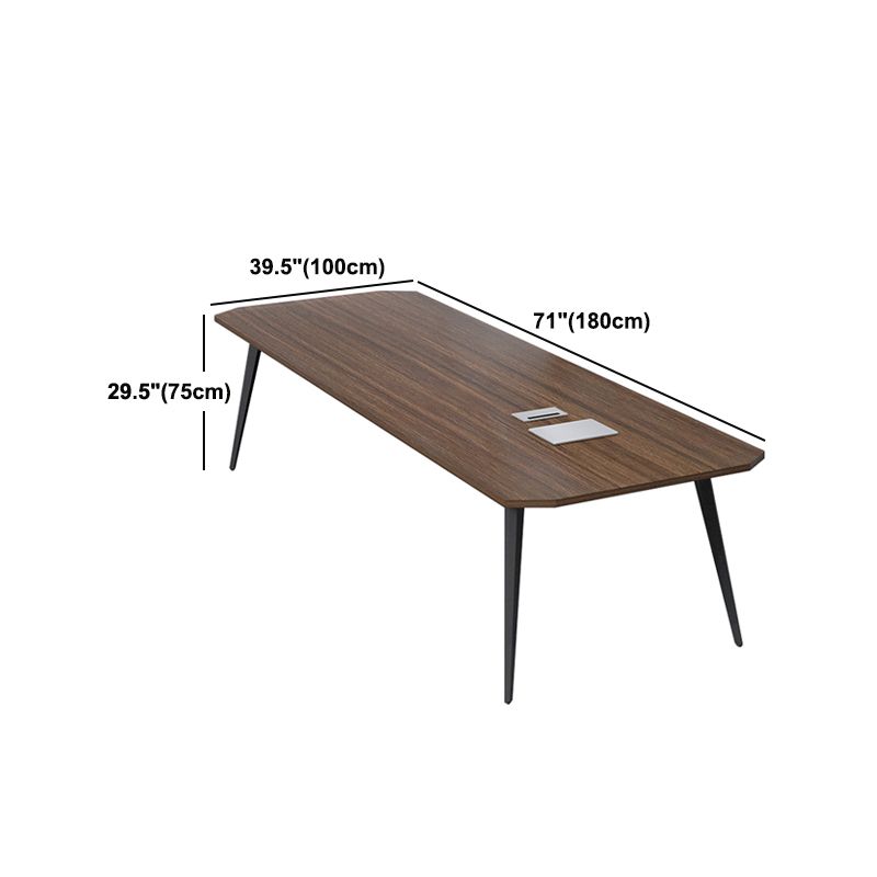 Industrial Manufactured Wood Office Desk Curved Desk with Cable Management