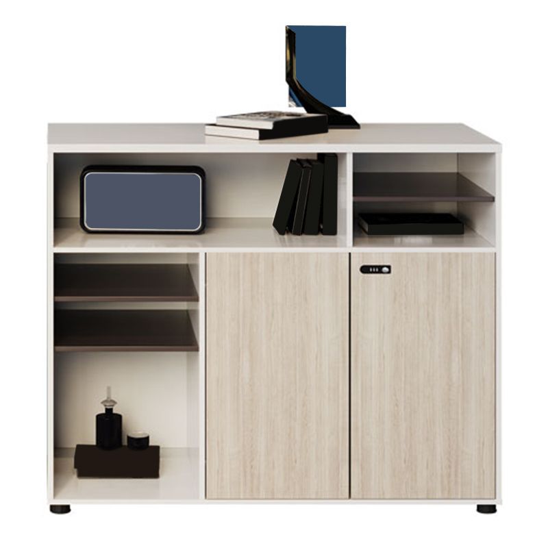 Contemporary File Cabinets Solid Wood Solid Color Vertical File Cabinet with Key Lock