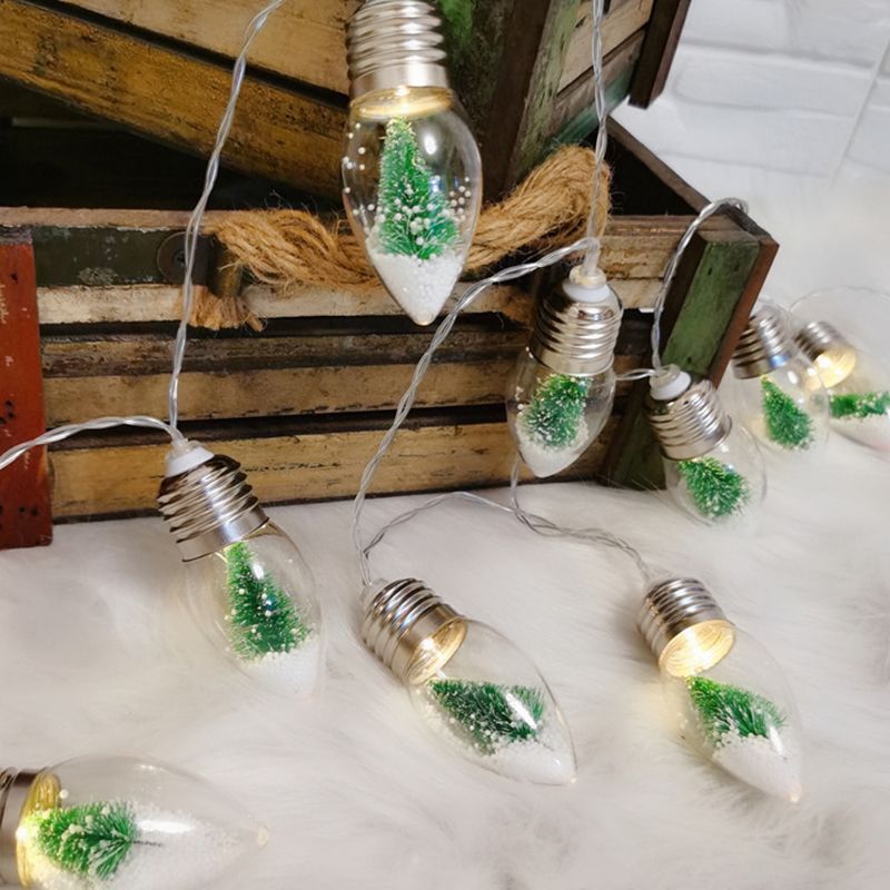 Mini Clear Glass String Lighting Nordic Battery Powered LED Festive Lighting for Bedroom