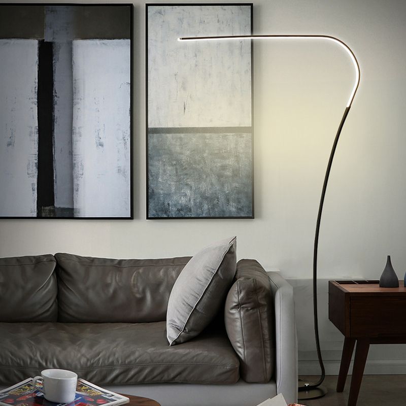 Metal Linear Shape Floor Lights Modern Style 1-Light Floor Lamp