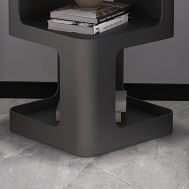 Glam Accent Table Nightstand Metal/Stone Night Table for Bedroom