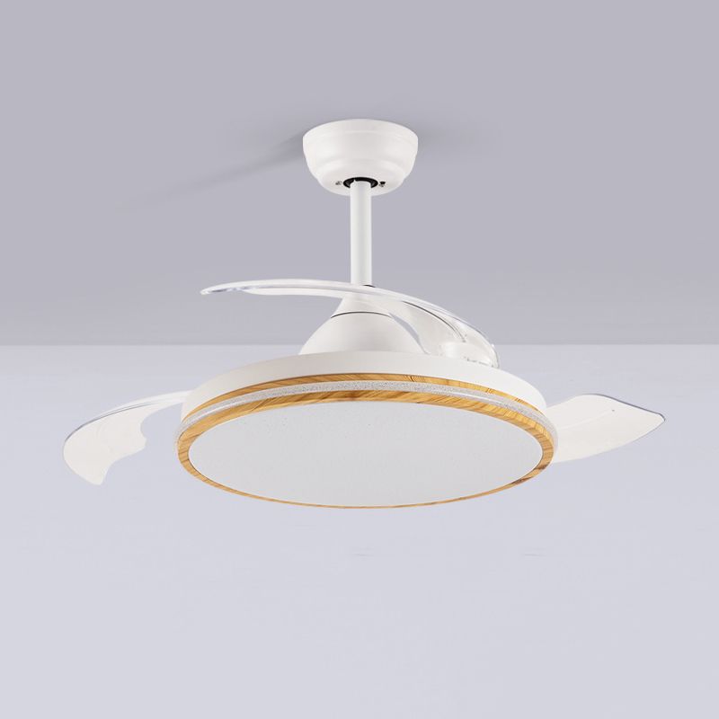 Matte White LED Fan Light Fixture Modern Ceiling Fan with 3 Blades