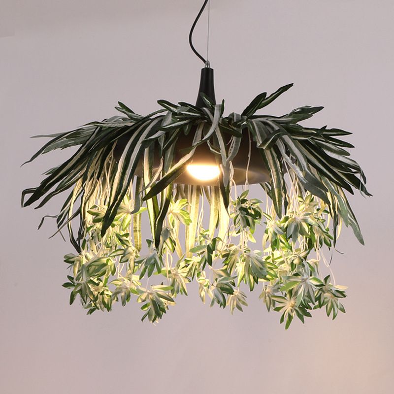 Plant industriel Down Lighting 1 Bulbe LED Prendant Metal Light en vert pour le restaurant