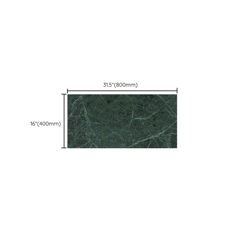 Slip Resistant Floor Tile in Green Straight Edge Polished Marbling Tile