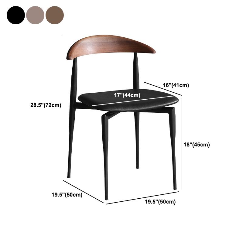 Metal Dining Chairs Contemporary Open Back Dining Side Upholstered Furniture