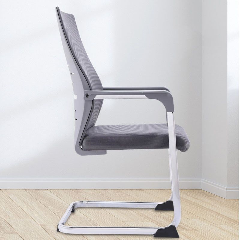 Modern Fixed Arms Office Chair Steel Lumbar Support Desk Chair