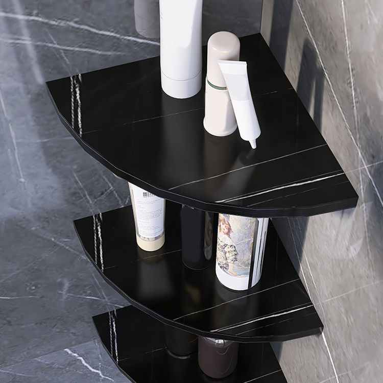 3 Piece Modern Bathroom Accessory Set Marble and Metal Bath Shelf