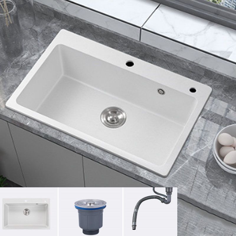 Modern Kitchen Sink Quartz with Accessories and Faucet Drop-In Workstation Sink