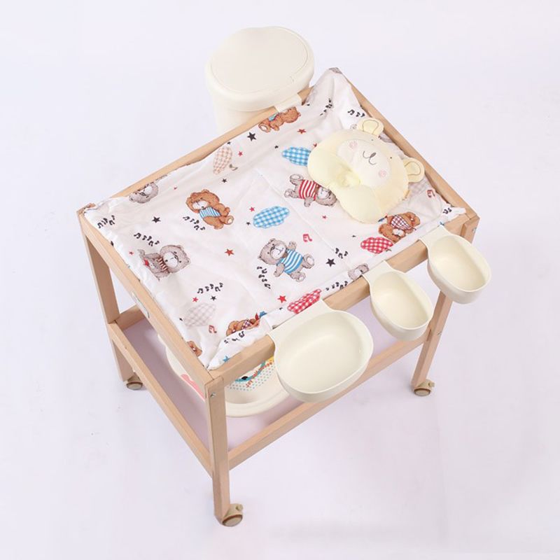 Wooden Shelf Baby Changing Table with Storage Flat Top 2-in-1 Changing Table