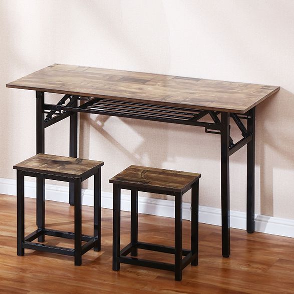 Industrial Rectangular Writing Desk Brown Wooden Office Desk