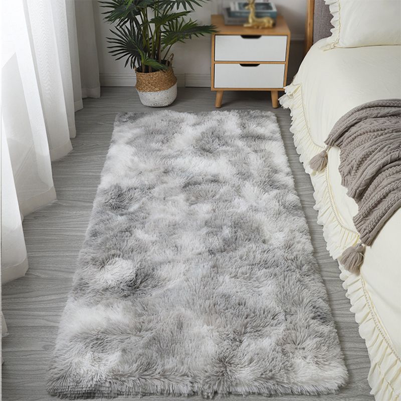 Simplicity Shag Carpet Modern Solid color Carpet Polyester Shag Rug with Non-Slip Backing