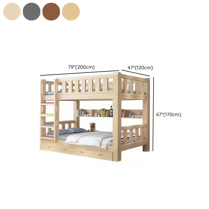 Mid-century Modern No Theme Kid Bed Solid Wood Standard Bunk Bed