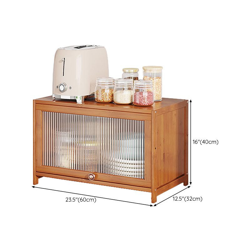 Brown Bamboo Kitchen Server Glam Dining Server for Living Room