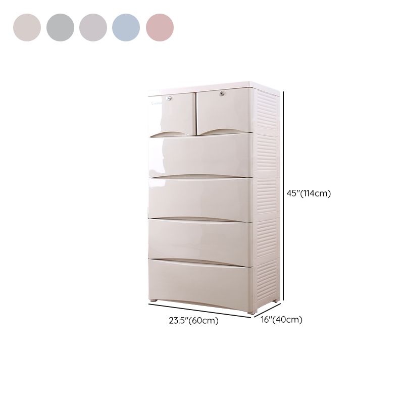 Modernism Plastic Nursery Dresser Vertical Kids Nightstand for Bedroom