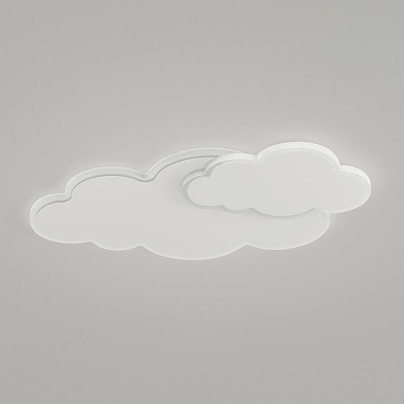 Cloud Shape Flush Mount Modern Style Acrylic 1 Light Flush Light in White