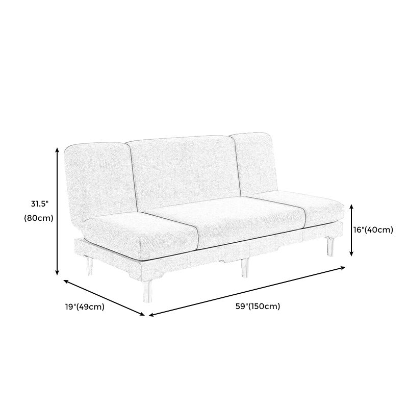 Modern Wood Legs Sofa 2/3 Seater Armless Convertible Sleeper Sofa