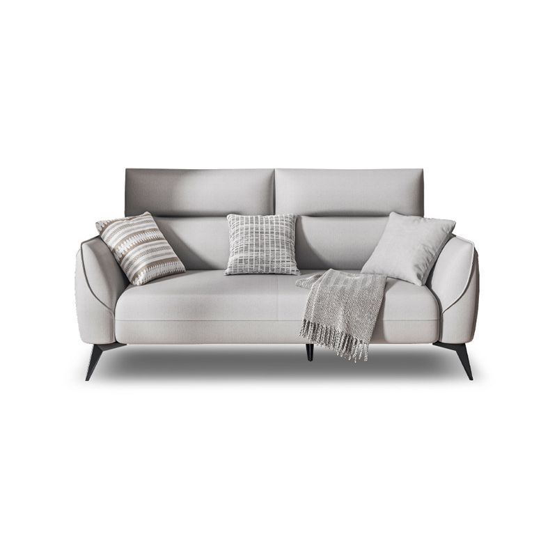 Contemporary Glam Faux Leather Sofa with Storage, Square Arm for Living Room