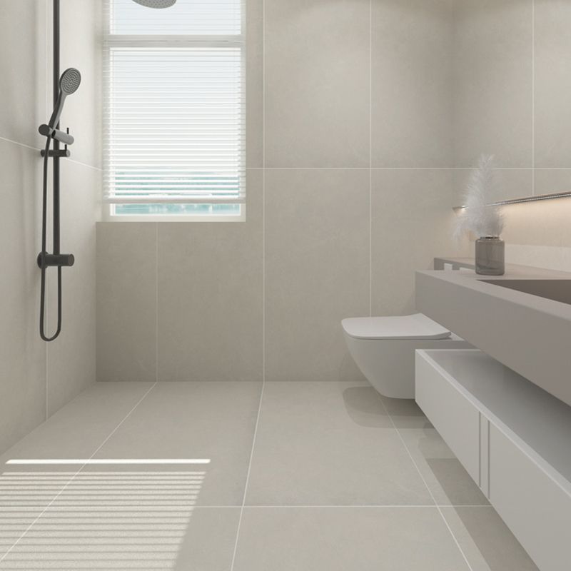 Rectangular Ceramic Matte Singular Tile No Pattern Bathroom Floor