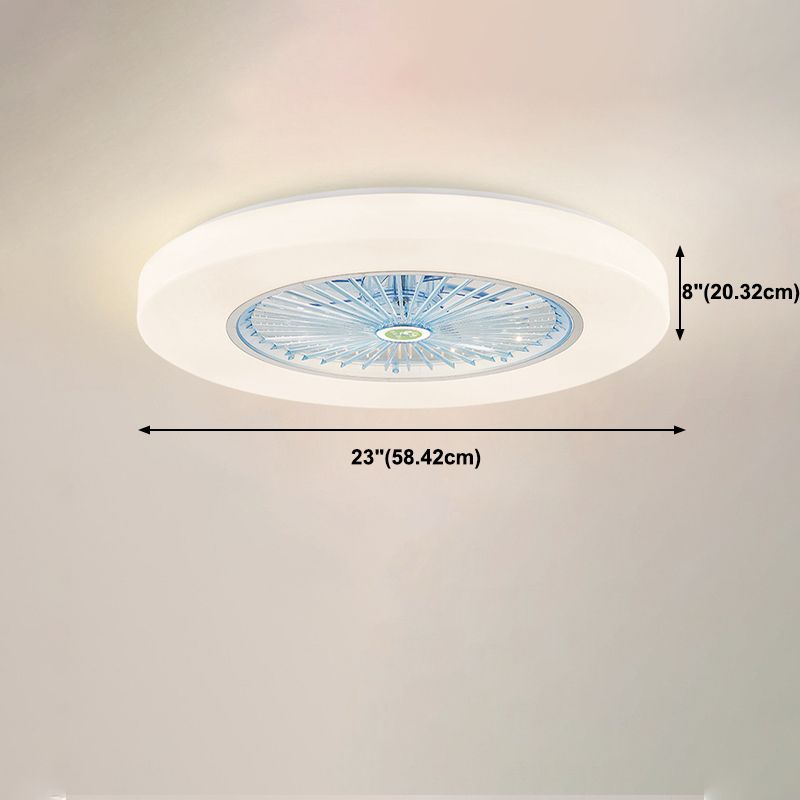 1-Light Ceiling Fan Light Modern LED Ceiling Mount Lamp with Acrylic Shade for Bedroom