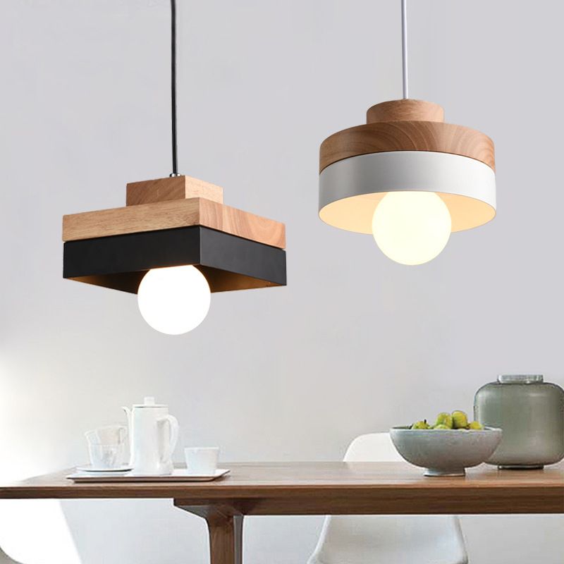 Lampada sospesa in legno Lampada a sospensione contemporanea Luce per sala da pranzo