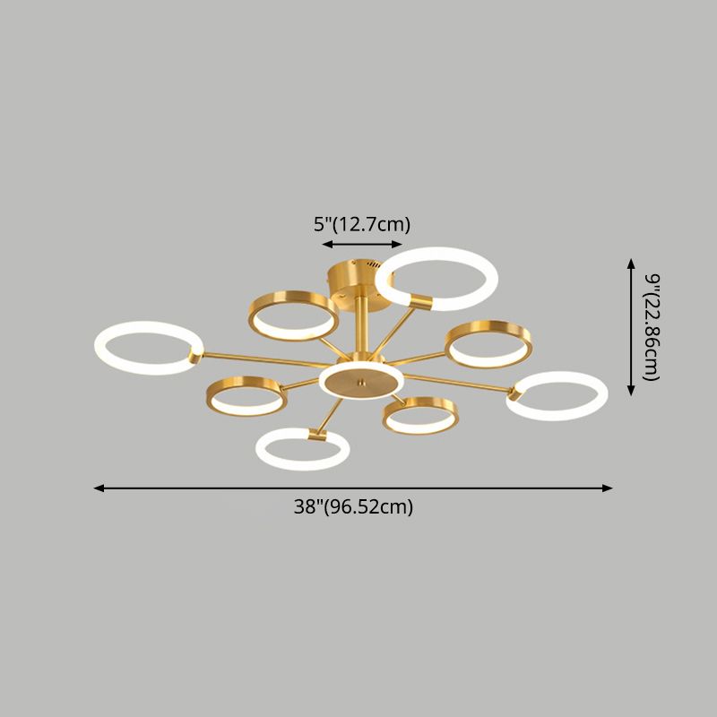 Radial Chandelier Lighting Fixtures Ultra-Contemporary Metal Pendant Lighting for Living Room