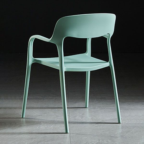 Plastic Scandinavian Kitchen Dining Room Arm Chair Open Back Chair