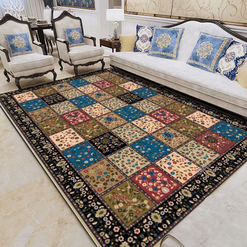 Moroccan Paisley Pattern Carpet Polyester Indoor Rug Pet Friendly Area Rug for Living Room