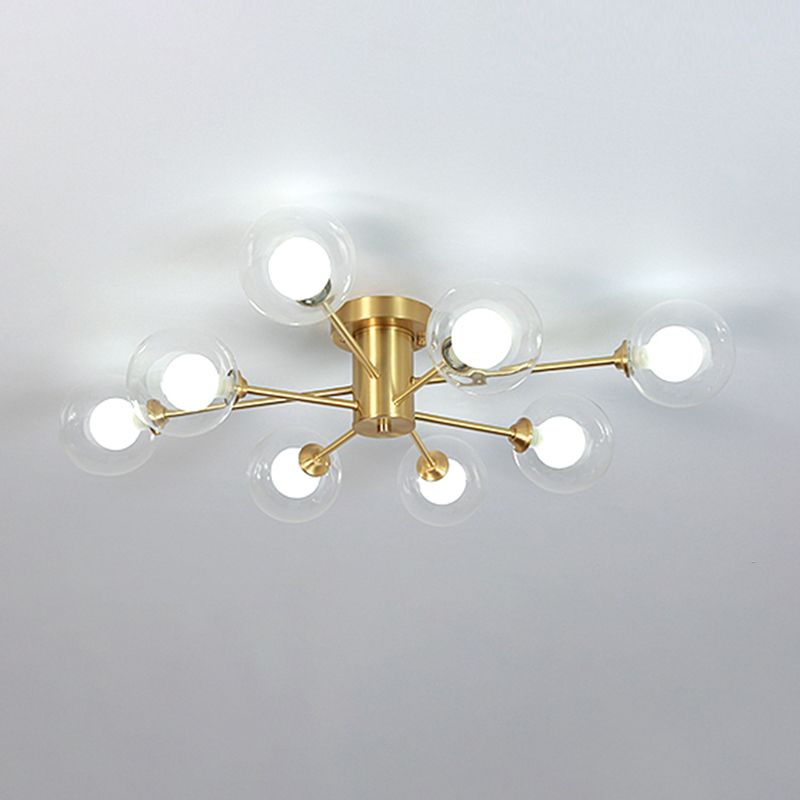 Nordic Style Golden Ceiling Lamp Ball Shape Ceiling Light for Bedroom