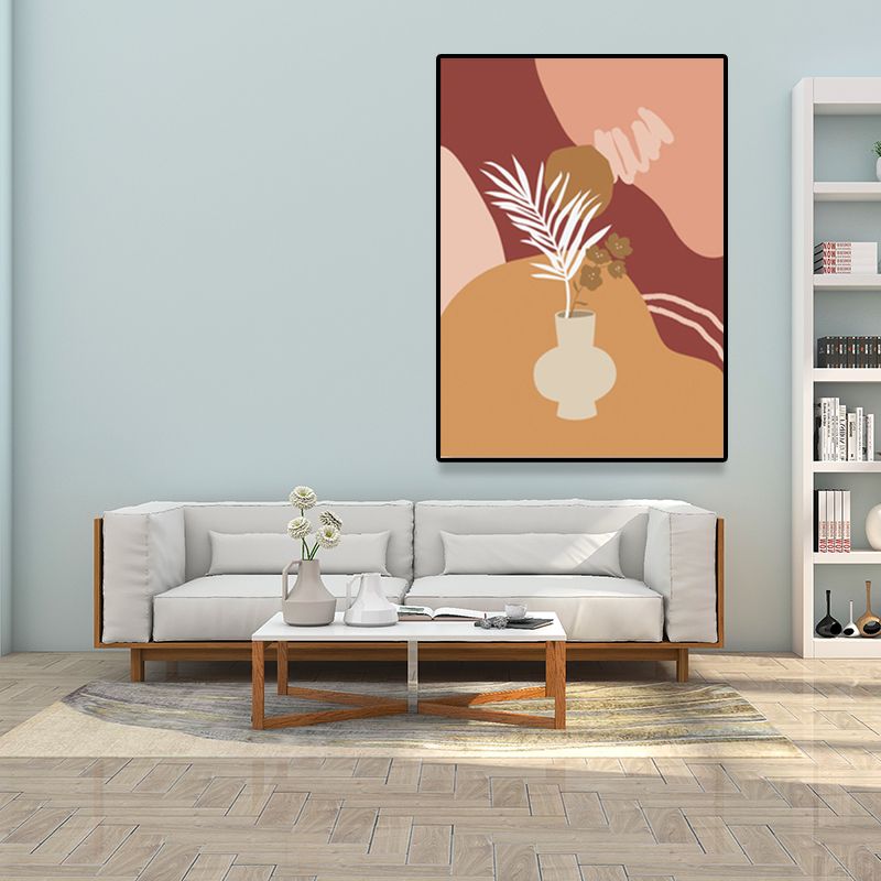 Pastel Color Pot Wrapped Canvas Textured Nordic Living Room Wall Art Deco, Multiple Size Option