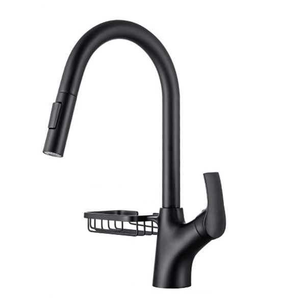 Modern Bar Faucet Brass Pulldown Sprayer Swivel Spout Kitchen Sink Faucet