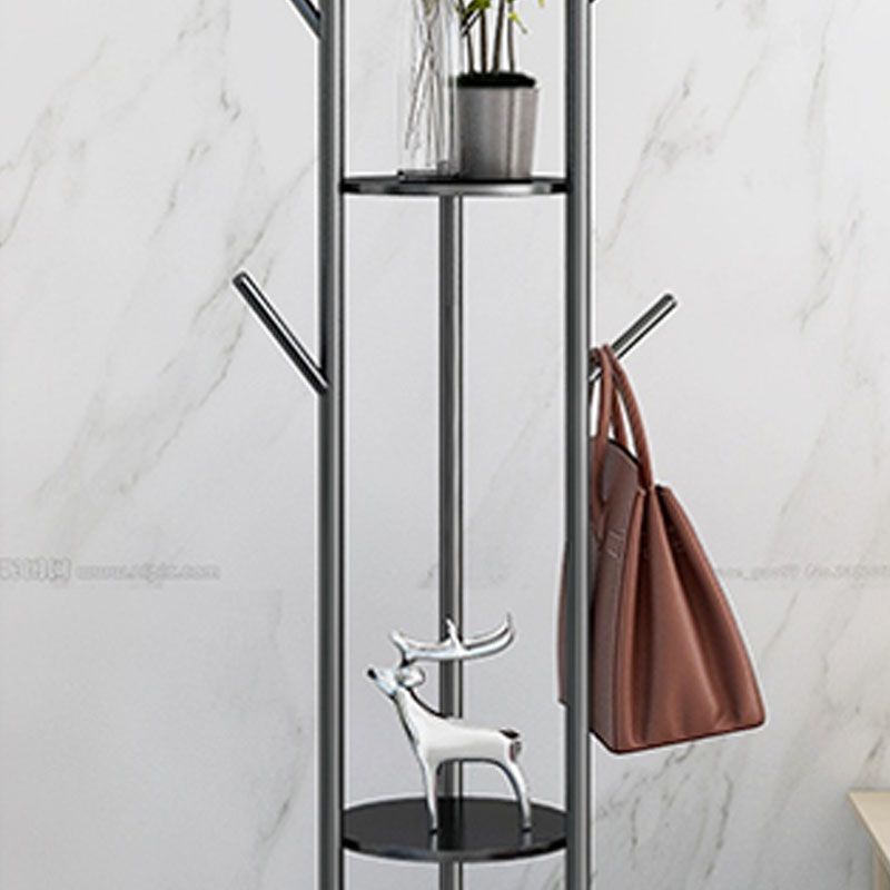 Modern Metal Hall Stand Shelves and Hooks Branch Shape Coat Hanger