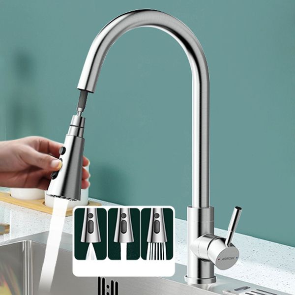 High Arch Kitchen Faucet Stainless Steel Kitchen Faucet with No Sensor