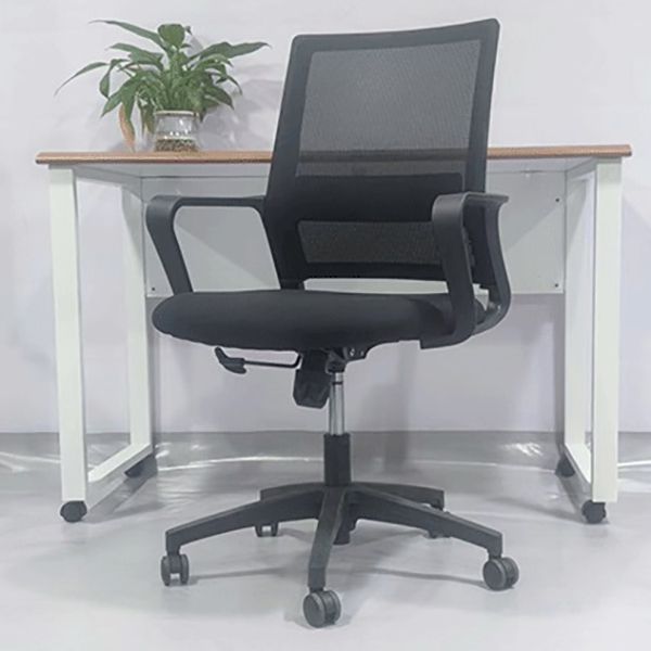 Contemporary High Back Office Chair Black Task Microfiber Chair