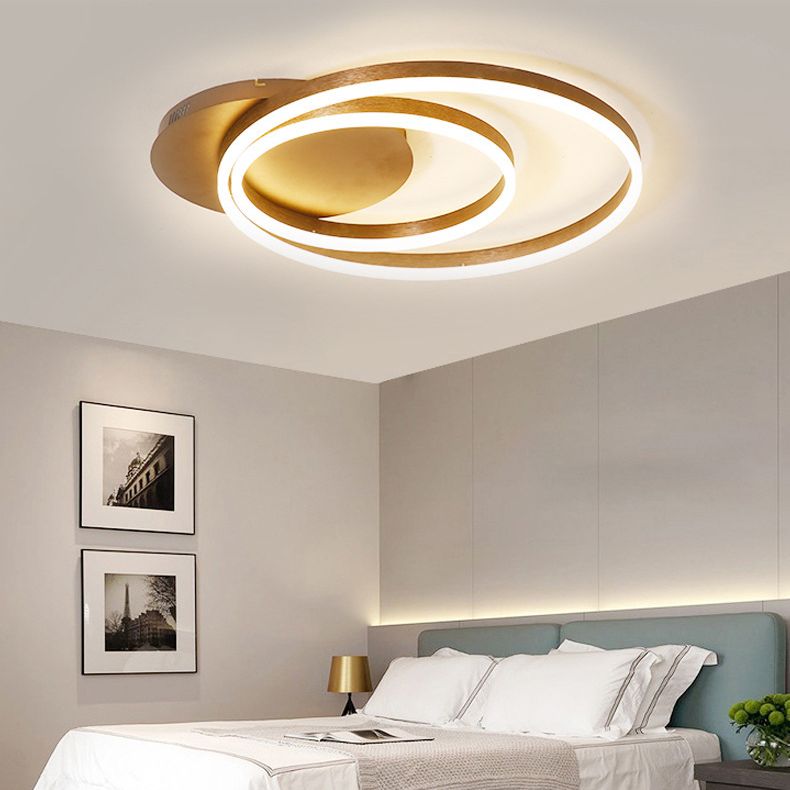 Circles Semi Flush Mount Lighting Minimal Acrylic LED Black Semi Flush Ceiling Light