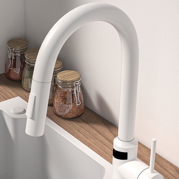 Modern Standard Bar Faucet 1-Handle with Pull down Sprayer Kitchen Faucet