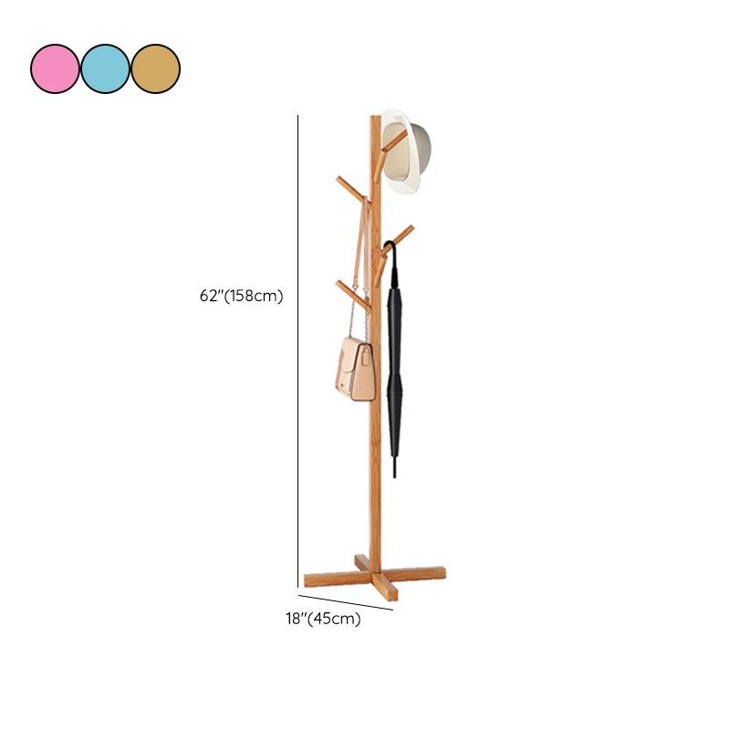 Modern Coat Hangers Free Standing Wooden Coat Rack with Coat Hooks