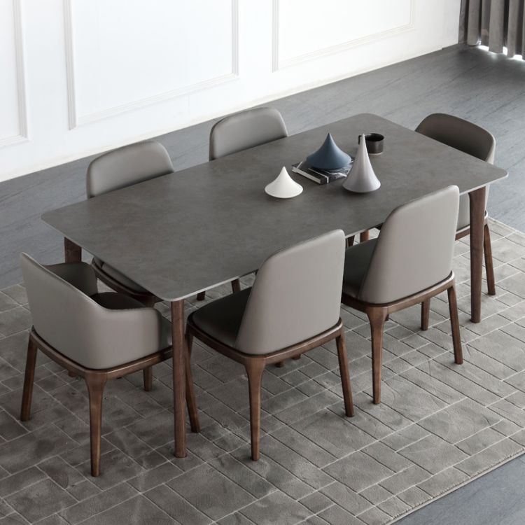 Modern 1/4/5/7 Pieces Dinette Set with Sintered Stone Top Ash Wood Dining Table Set