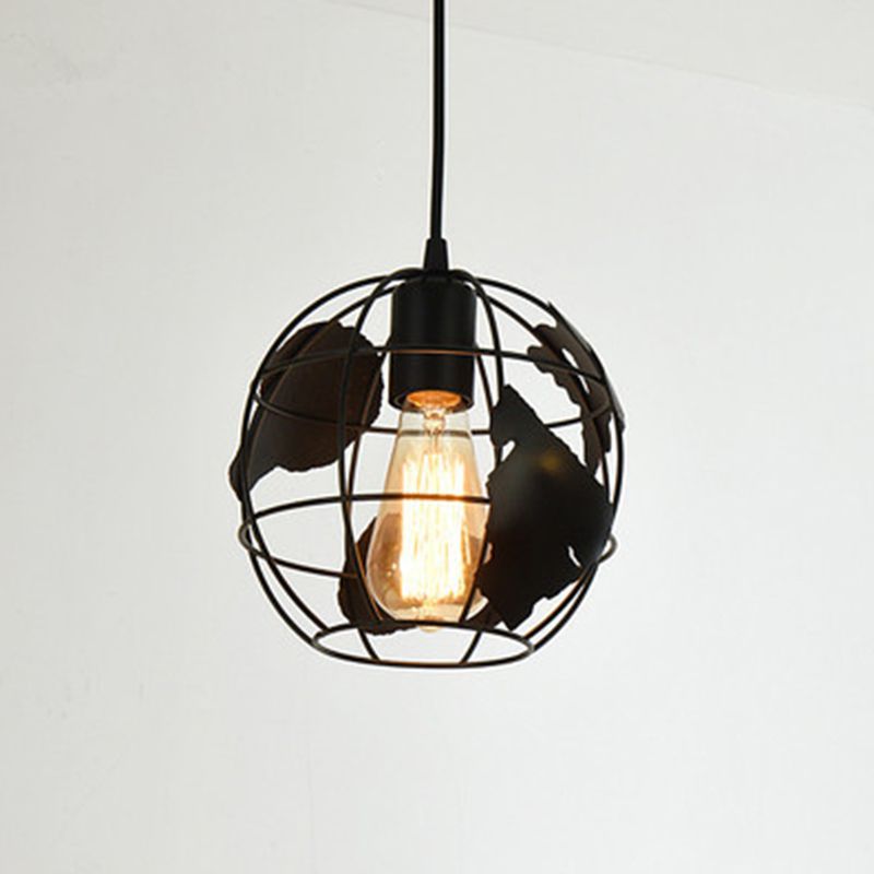 Metal Black Finition suspension de lampe géométrique unique Single Industrial Style Plafond Pendant Light