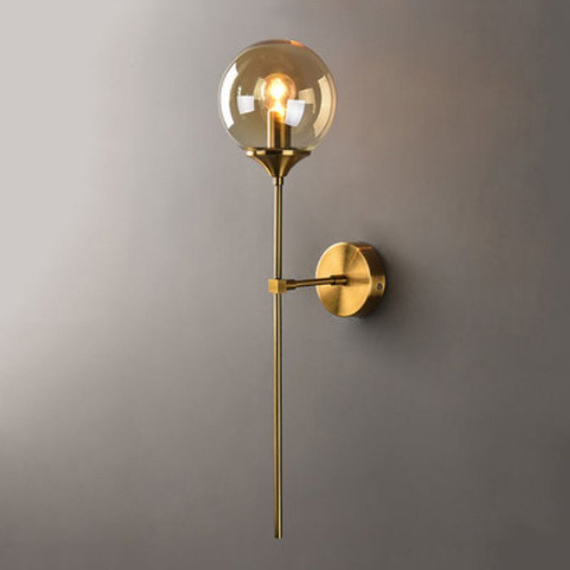 Modern Metal Wall Sconce Linear Shape Vanity Lamp with Glass Shade