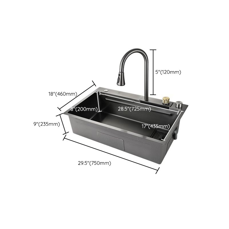 Contemporary Kitchen Sink Corrosion Resistant 3 Holes Kitchen Sink with Drain Assembly