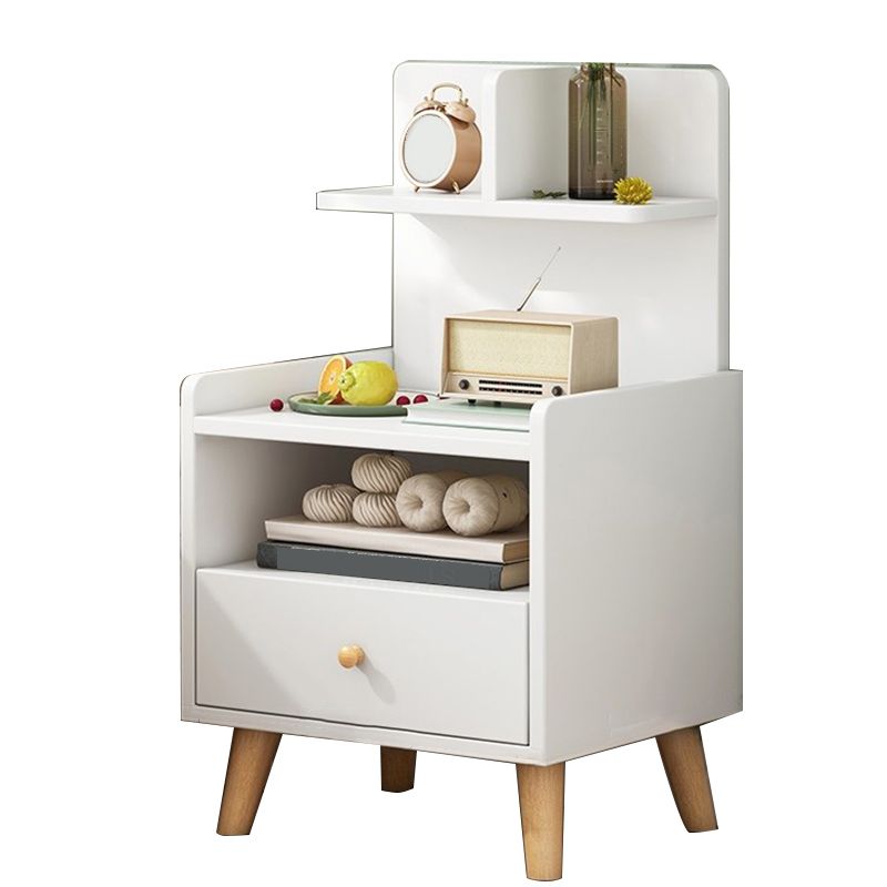 Open Storage Modern Night Table Drawer Storage Imitation Wood Nightstand