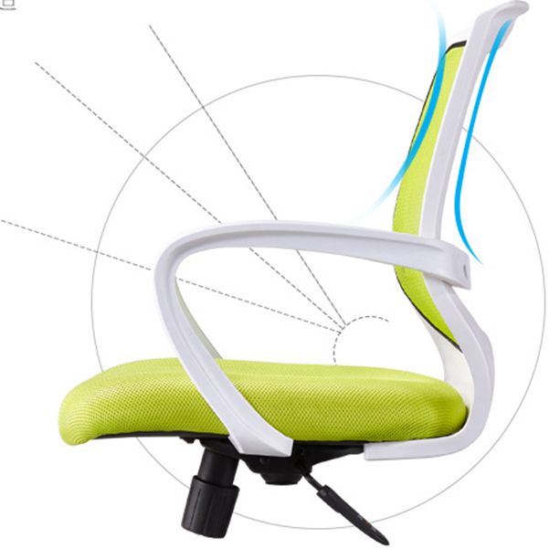 Contemporary Arm Chair Green Fixed Arms Adjustable Seat Height Office Chair